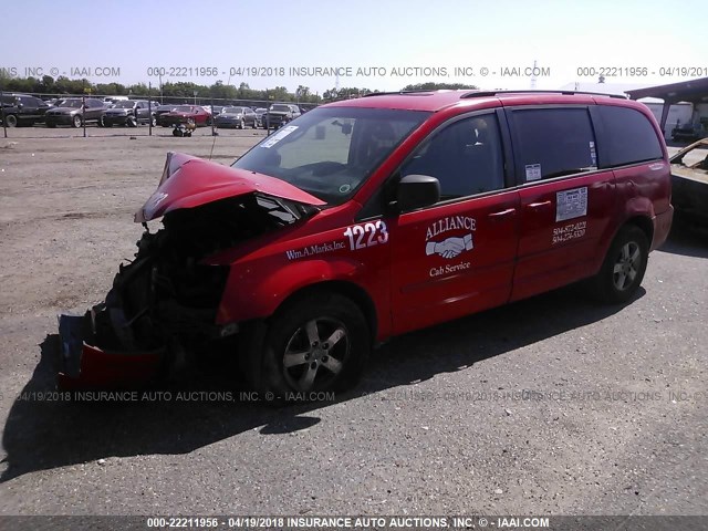 1D8HN44EX9B507220 - 2009 DODGE GRAND CARAVAN SE RED photo 2