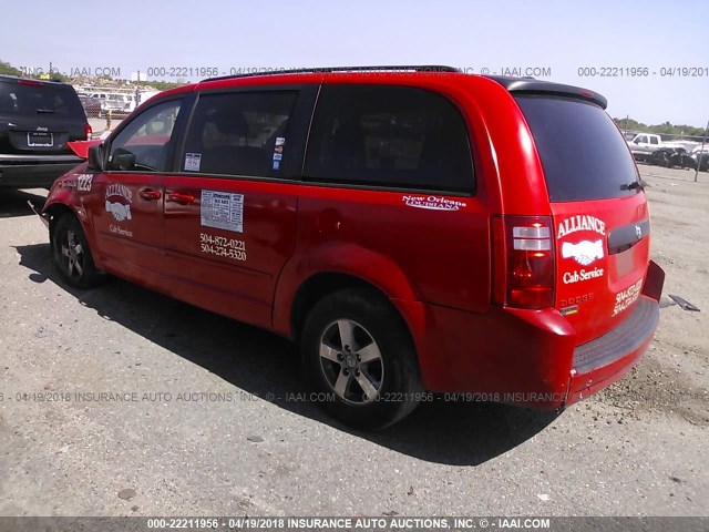 1D8HN44EX9B507220 - 2009 DODGE GRAND CARAVAN SE RED photo 3