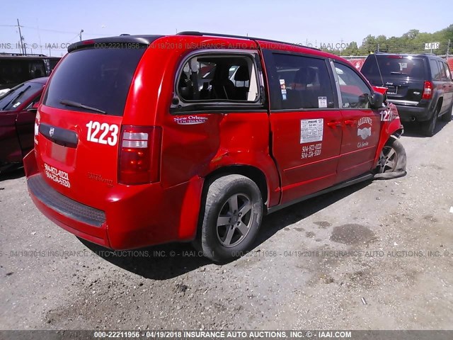 1D8HN44EX9B507220 - 2009 DODGE GRAND CARAVAN SE RED photo 4