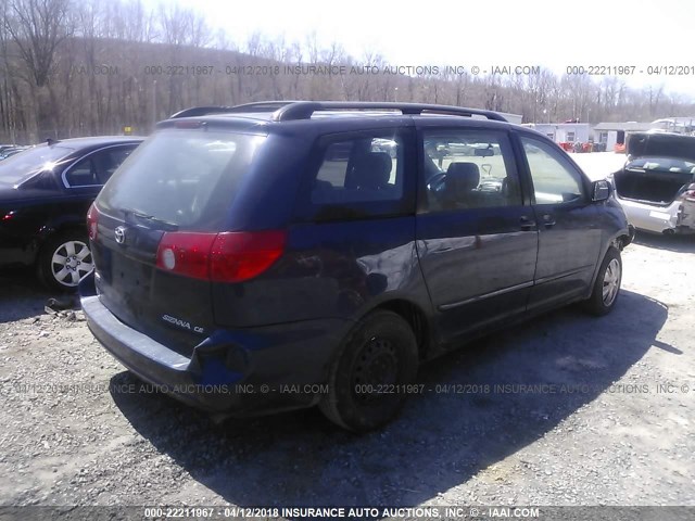 5TDZA23C86S471647 - 2006 TOYOTA SIENNA CE/LE BLUE photo 4