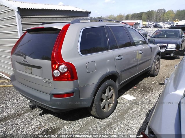 YV1CZ59H541040027 - 2004 VOLVO XC90 GOLD photo 4