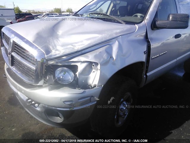 3D7KS28D26G273327 - 2006 DODGE RAM 2500 ST/SLT SILVER photo 6