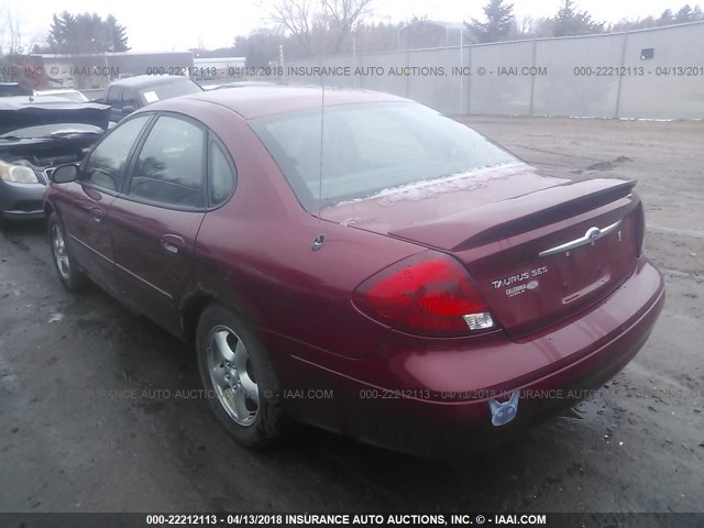1FAFP55S72G262496 - 2002 FORD TAURUS SES RED photo 3