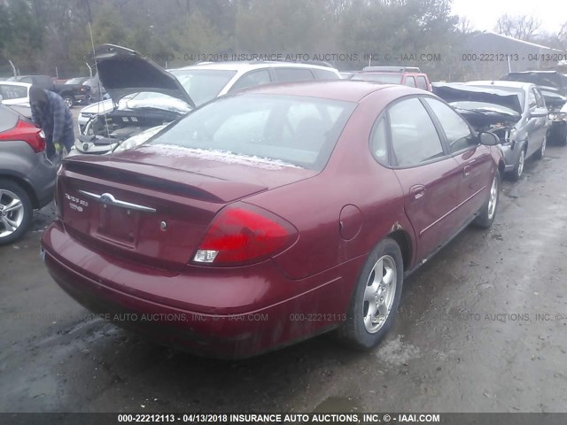 1FAFP55S72G262496 - 2002 FORD TAURUS SES RED photo 4