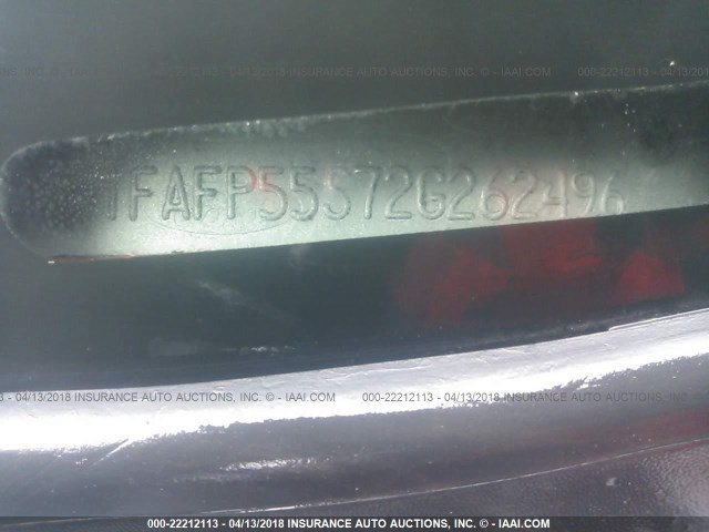 1FAFP55S72G262496 - 2002 FORD TAURUS SES RED photo 9