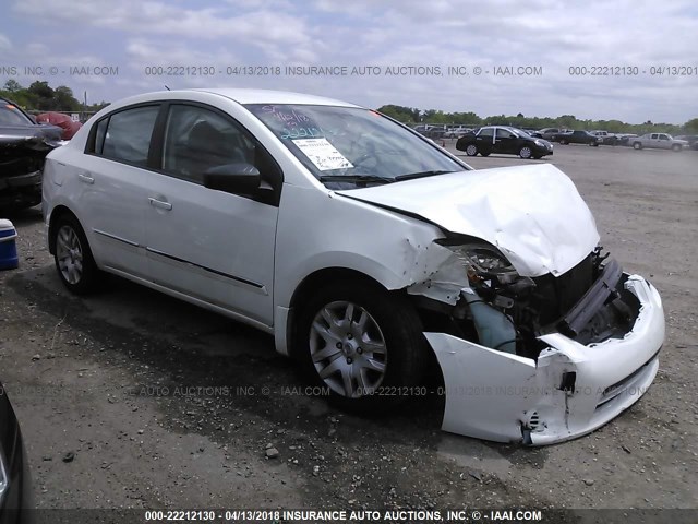 3N1AB6AP1CL762647 - 2012 NISSAN SENTRA 2.0/2.0S/SR/2.0SL WHITE photo 1