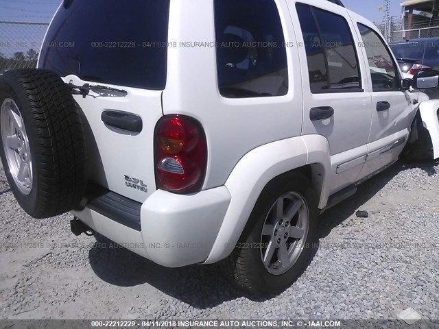 1J4GK58K46W268478 - 2006 JEEP LIBERTY LIMITED WHITE photo 4