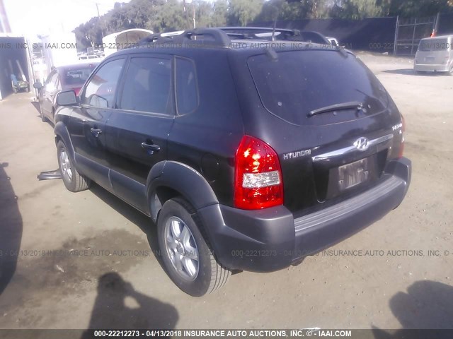 KM8JN12D25U153230 - 2005 HYUNDAI TUCSON GLS/LX BLACK photo 3