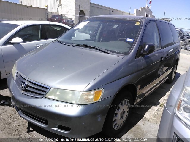 5FNRL18522B006276 - 2002 HONDA ODYSSEY LX GRAY photo 2