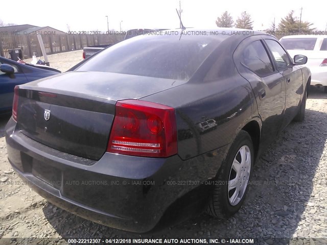 2B3KA43R48H277833 - 2008 DODGE CHARGER BLACK photo 4