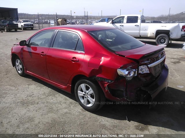 2T1BU4EE3BC728588 - 2011 TOYOTA COROLLA S/LE RED photo 3