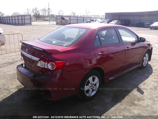 2T1BU4EE3BC728588 - 2011 TOYOTA COROLLA S/LE RED photo 4