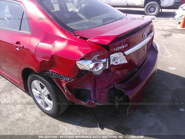 2T1BU4EE3BC728588 - 2011 TOYOTA COROLLA S/LE RED photo 6