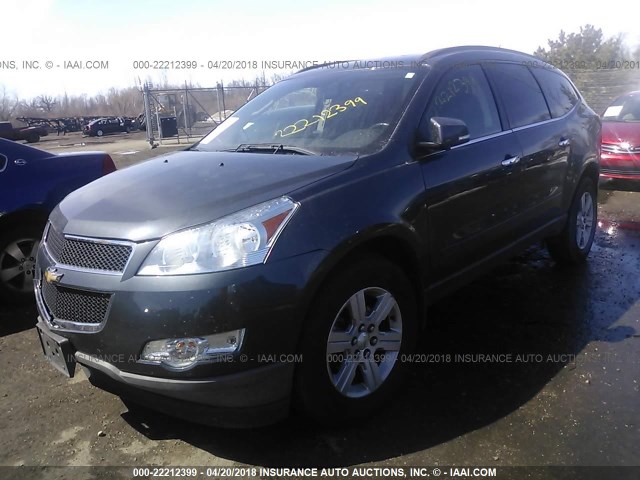 1GNLVFED2AJ255409 - 2010 CHEVROLET TRAVERSE LT BLACK photo 2