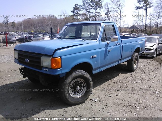 1FTHF26H1JNB48382 - 1988 FORD F250 BLUE photo 2