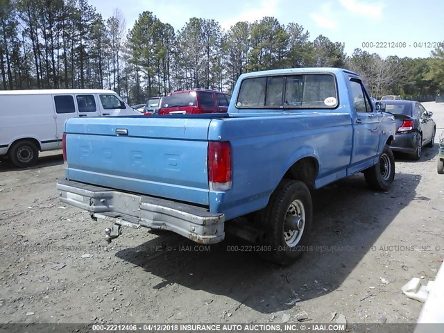 1FTHF26H1JNB48382 - 1988 FORD F250 BLUE photo 4