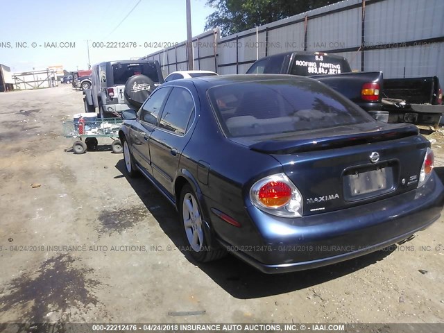 JN1DA31D03T521338 - 2003 NISSAN MAXIMA GLE/GXE/SE BLUE photo 3