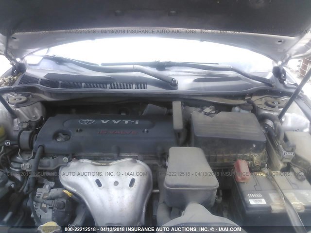 4T1BE46K18U228020 - 2008 TOYOTA CAMRY CE/LE/XLE/SE SILVER photo 10