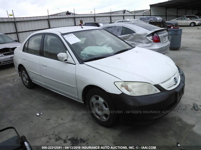 JHMES95635S019671 - 2005 HONDA CIVIC HYBRID WHITE photo 1