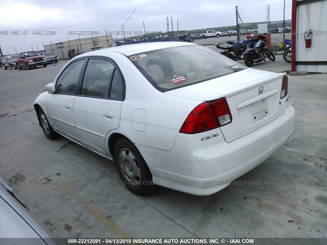 JHMES95635S019671 - 2005 HONDA CIVIC HYBRID WHITE photo 3