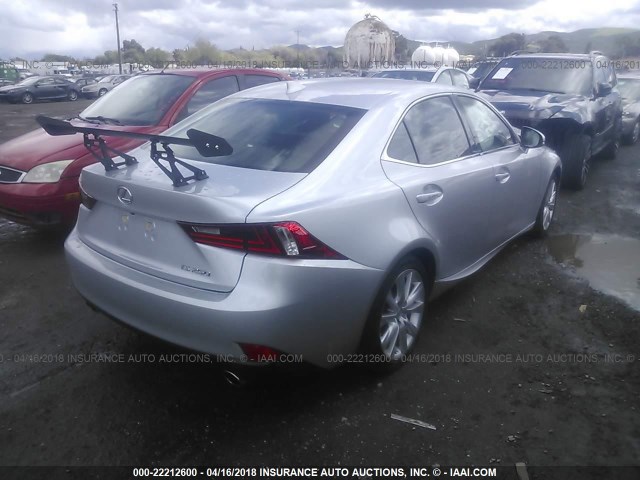 JTHBF1D29F5075122 - 2015 LEXUS IS 250 SILVER photo 4