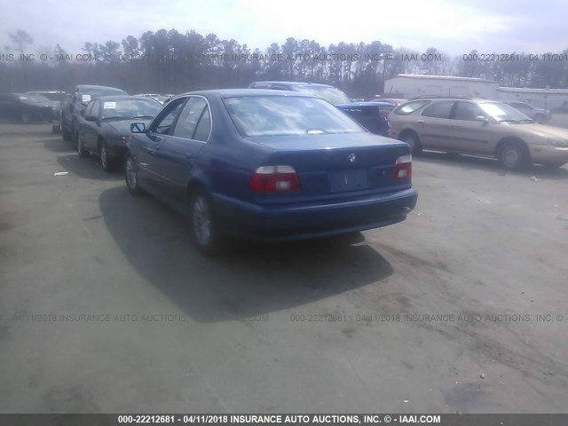 WBADT63442CH86316 - 2002 BMW 530 I AUTOMATIC BLUE photo 3