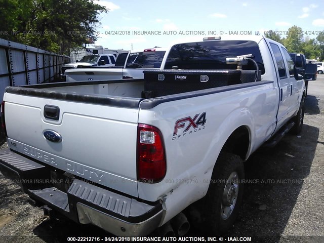 1FT7W3BT1EEB09504 - 2014 FORD F350 SUPER DUTY WHITE photo 4