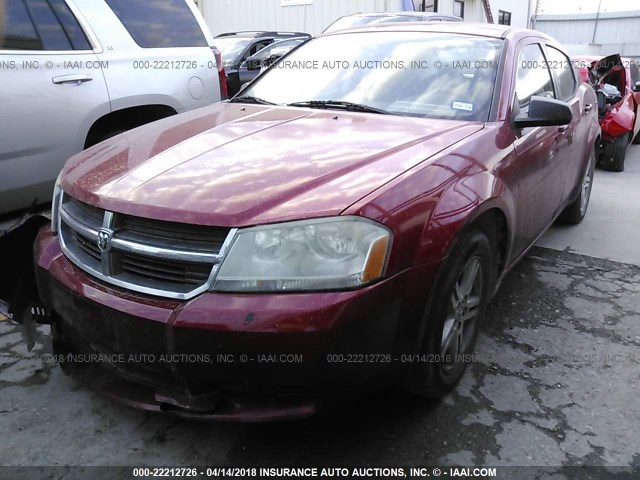 1B3LC56K38N585649 - 2008 DODGE AVENGER SXT RED photo 2