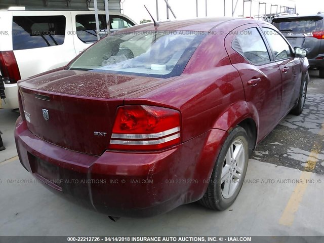 1B3LC56K38N585649 - 2008 DODGE AVENGER SXT RED photo 4