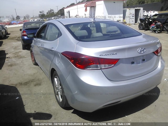 KMHDH4AE6DU561728 - 2013 HYUNDAI ELANTRA GLS/LIMITED SILVER photo 3