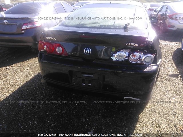 JH4DC53085S011646 - 2005 ACURA RSX TYPE-S BLACK photo 6