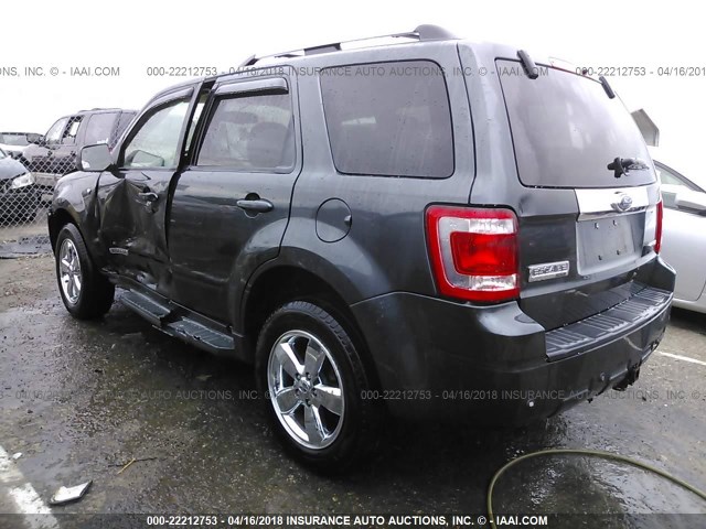 1FMCU94138KB91692 - 2008 FORD ESCAPE LIMITED GRAY photo 3