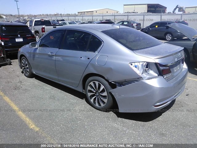 JHMCR6F5XHC008706 - 2017 HONDA ACCORD HYBRID/EXL SILVER photo 3