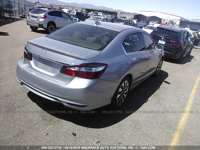 JHMCR6F5XHC008706 - 2017 HONDA ACCORD HYBRID/EXL SILVER photo 4