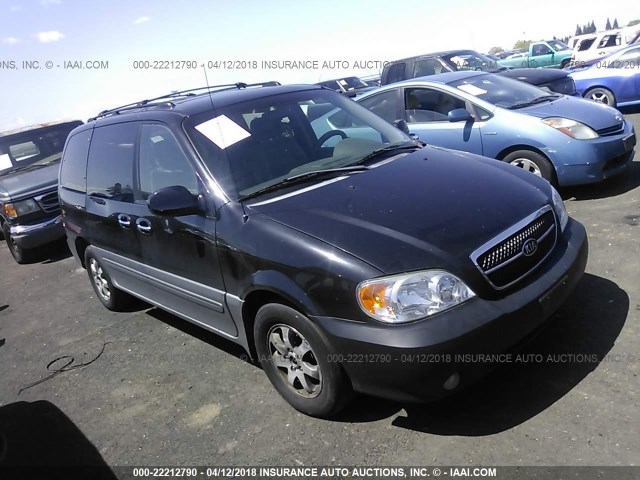 KNDUP131946581475 - 2004 KIA SEDONA EX/LX BLACK photo 1