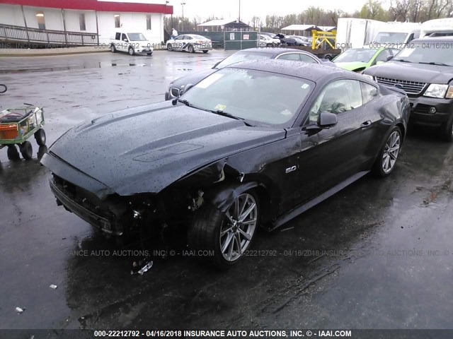 1FA6P8CF9F5423942 - 2015 FORD MUSTANG GT BLACK photo 2
