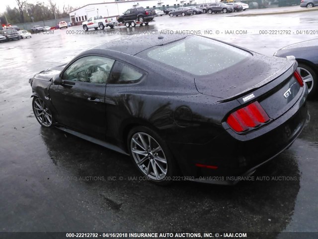 1FA6P8CF9F5423942 - 2015 FORD MUSTANG GT BLACK photo 3