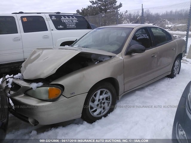 1G2NF52E14C185355 - 2004 PONTIAC GRAND AM SE1 GOLD photo 2