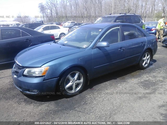 5NPEU46F37H221117 - 2007 HYUNDAI SONATA SE/LIMITED BLUE photo 2