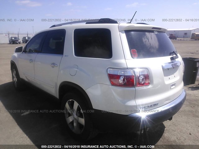 1GKKVRED6CJ184681 - 2012 GMC ACADIA SLT-1 WHITE photo 3