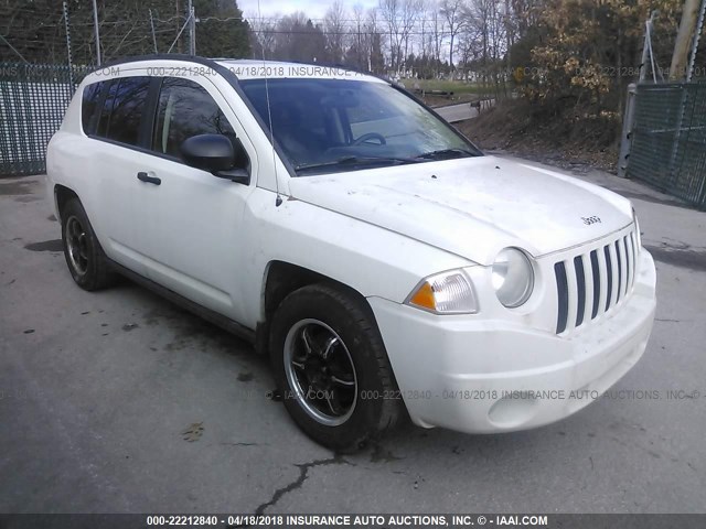 1J8FF47W87D279347 - 2007 JEEP COMPASS WHITE photo 1