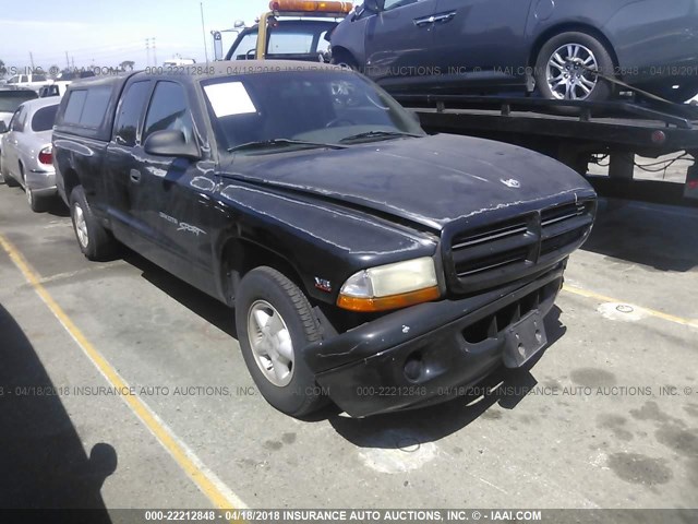 1B7GL22X4YS774148 - 2000 DODGE DAKOTA BLACK photo 1