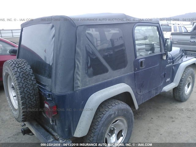 1J4FA29P0YP802970 - 2000 JEEP WRANGLER / TJ SE BLACK photo 4