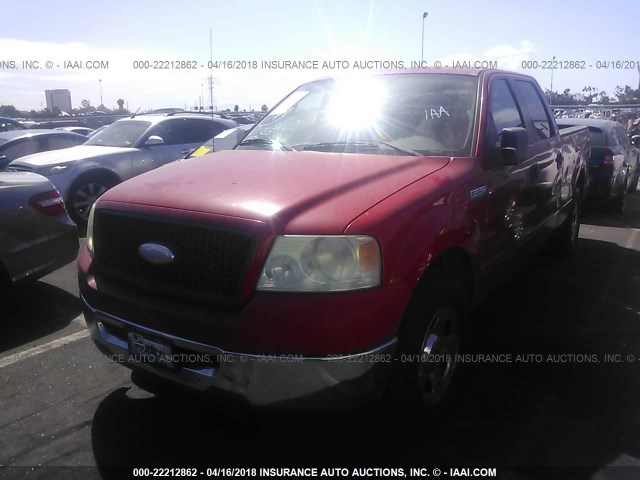 1FTPW12566KD72189 - 2006 FORD F150 SUPERCREW RED photo 2
