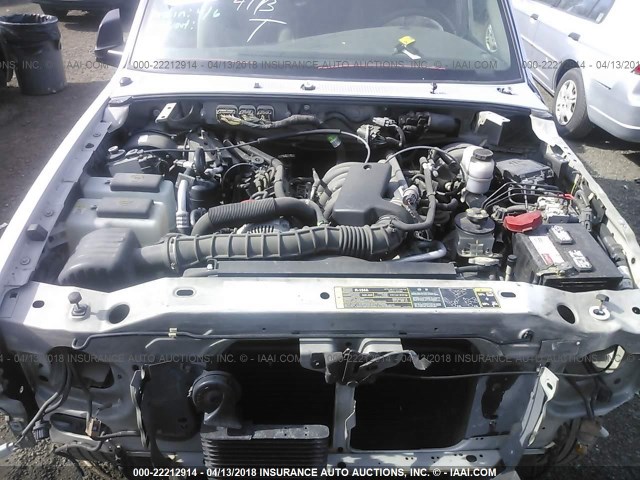 1FTYR14UX7PA97902 - 2007 FORD RANGER SUPER CAB SILVER photo 10