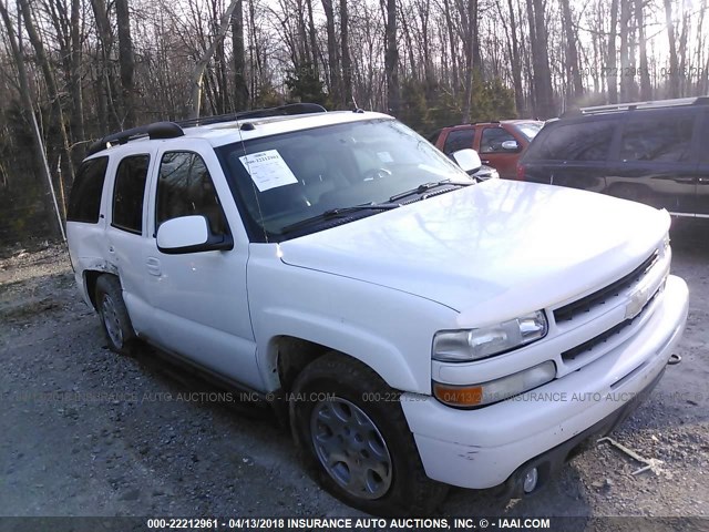 1GNEK13TX5R168850 - 2005 CHEVROLET TAHOE K1500 WHITE photo 1