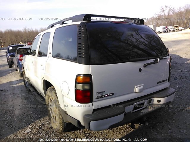 1GNEK13TX5R168850 - 2005 CHEVROLET TAHOE K1500 WHITE photo 3