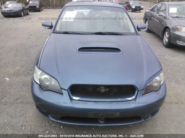 4S3BL676X56211238 - 2005 SUBARU LEGACY GT LIMITED BLUE photo 6