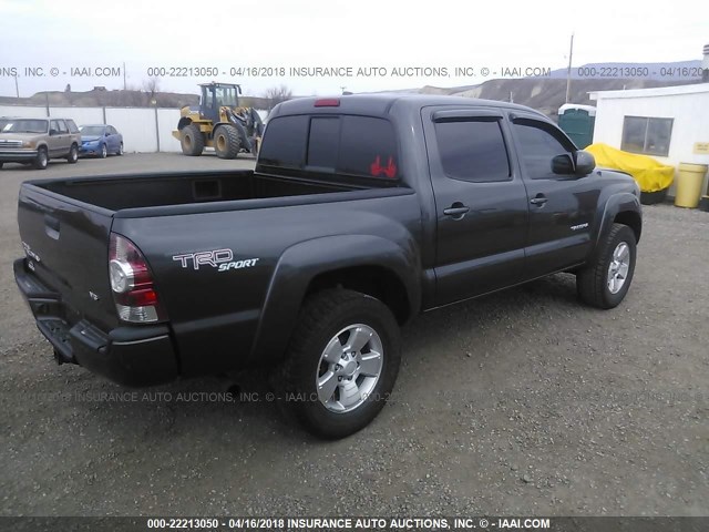 3TMLU42N29M030676 - 2009 TOYOTA TACOMA DOUBLE CAB ნაცრისფერი ფოტო 4