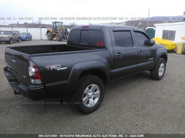 3TMLU42N29M030676 - 2009 TOYOTA TACOMA DOUBLE CAB GRAY photo 4